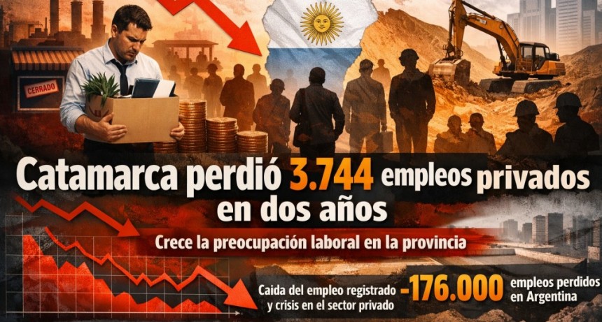 Catamarca pierde 3.744 empleos del sector privado en casi dos años y suma preocupación laboral